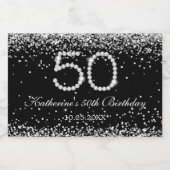 Elegant Diamonds 50ste verjaardag Party Favoriet Sparkling Wijnetiket (Enkel label)