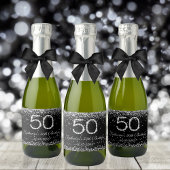 Elegant Diamonds 50ste verjaardag Party Favoriet Sparkling Wijnetiket