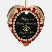 Elegant Diamonds 50th Wedding Jubileum Keramisch Ornament (Rechts)