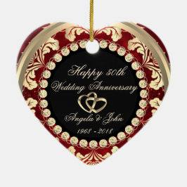 Elegant Diamonds 50th Wedding Jubileum Keramisch Ornament
