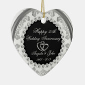 Elegant Diamonds 50th Wedding Jubileum Keramisch Ornament (Rechts)