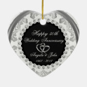 Elegant Diamonds 50th Wedding Jubileum Keramisch Ornament (Achterkant)