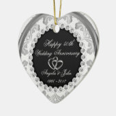 Elegant Diamonds 50th Wedding Jubileum Keramisch Ornament (Links)