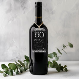 Elegant Diamonds 60ste Verjaardagsfeest Bedankt Cadeaulabel