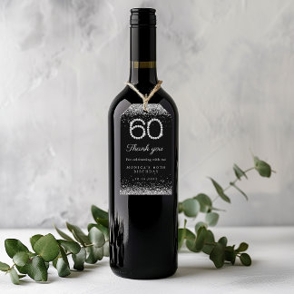 Elegant Diamonds 60ste Verjaardagsfeest Bedankt Cadeaulabel