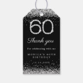 Elegant Diamonds 60ste Verjaardagsfeest Bedankt Cadeaulabel (Voorkant)