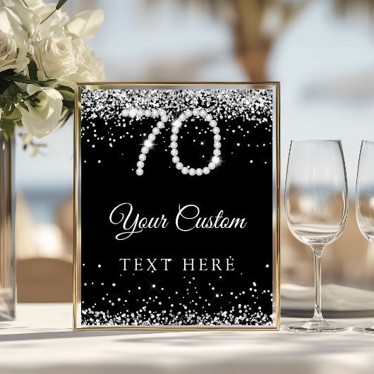 Elegant Diamonds 70e Verjaardagsfeest Tafelbord Poster
