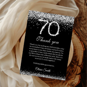 Elegant Diamonds 70ste verjaardag Bedankkaart