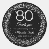 Elegant Diamonds 80ste verjaardag Dank u Sticker (Voorkant)