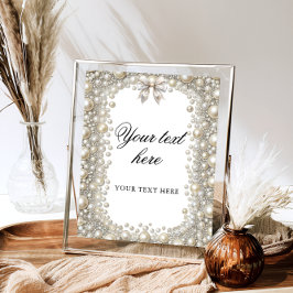 Elegant Diamonds and Pearls Vrijgezellenfeest Cust Poster