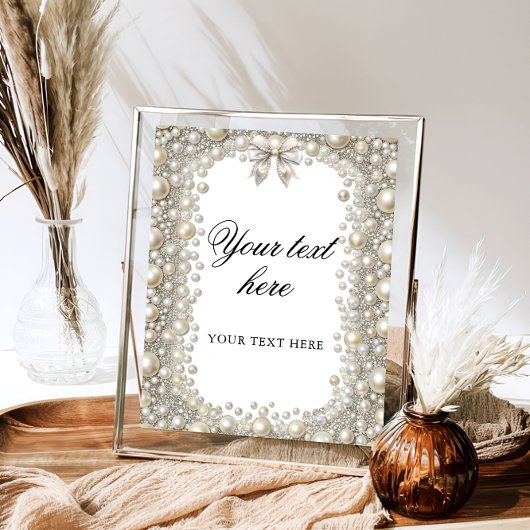 Elegant Diamonds and Pearls Vrijgezellenfeest Cust Poster