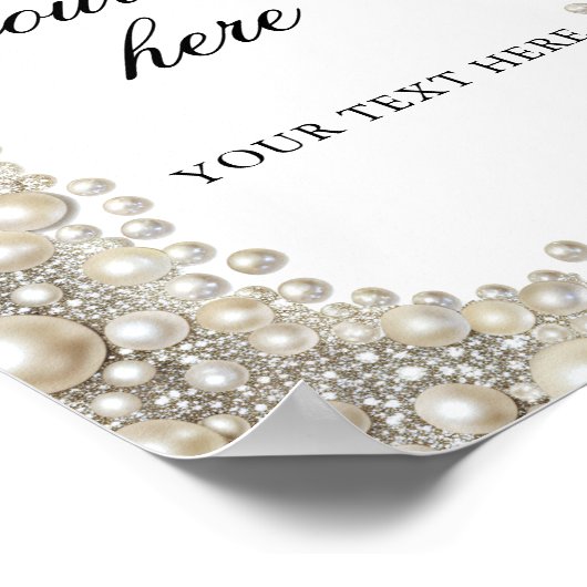 Elegant Diamonds and Pearls Vrijgezellenfeest Cust Poster (Hoek)