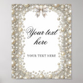 Elegant Diamonds and Pearls Vrijgezellenfeest Cust Poster (Voorkant)
