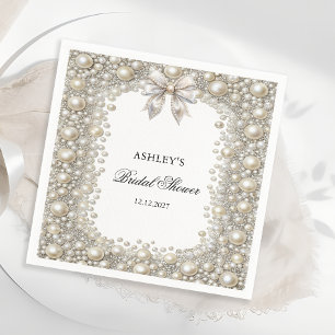 Elegant Diamonds and Pearls Vrijgezellenfeest Servet