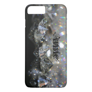 Elegant Diamonds Black and White Shiny Sparkles iPhone 8/7 Plus Hoesje
