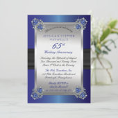 Elegant Diamonds | Blauwe spinel 65e Jubileum Kaart (Staand voorkant)