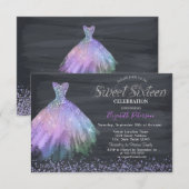 Elegant Diamonds Dress Black Sweet 16 in Kaart (Voorkant / Achterkant)