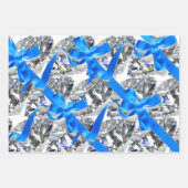 Elegant Diamonds en Blue Bows Inpakpapier Vel (Voorkant)
