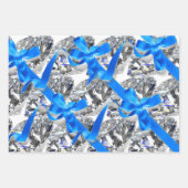 Elegant Diamonds en Blue Bows Inpakpapier Vel (Voorkant)