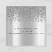 Elegant Diamonds Glitter Faux Lashes Silver Vierkante Visitekaartje (Achterkant)