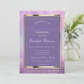 Elegant Diamonds Holographic Quinceañera Kaart (Staand voorkant)