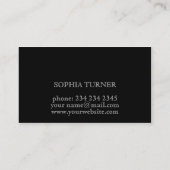 Elegant Diamonds Lijst Zwart Custom Monogram Visitekaartje (Achterkant)