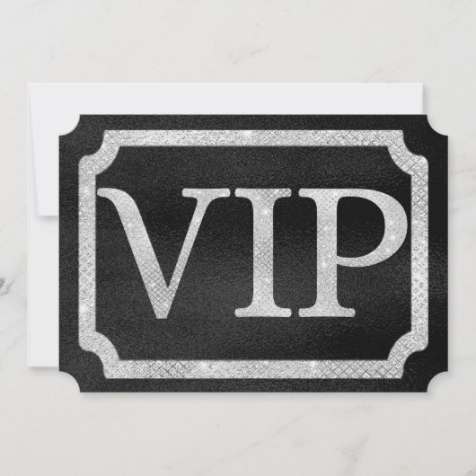 Elegant Diamonds op Black VIP Event Ticket Kaart (Voorkant)