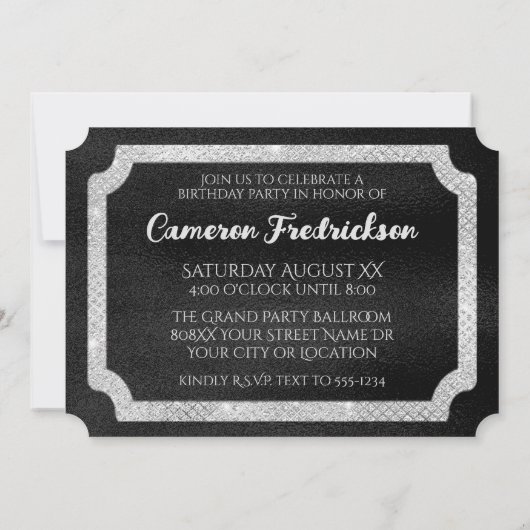 Elegant Diamonds op Black VIP Event Ticket Kaart (Achterkant)