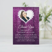 Elegant Diamonds Paars Funeral Hartelijk dank Bedankkaart (Staand voorkant)