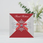 Elegant Diamonds Red verjaardagsfeestje Kaart (Staand voorkant)