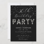 Elegant Diamonds Sparkles Glitter Birthday Party Kaart (Voorkant)
