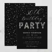 Elegant Diamonds Sparkles Glitter Birthday Party Kaart (Voorkant / Achterkant)