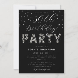 Elegant Diamonds Sparkles Glitter Birthday Party Kaart