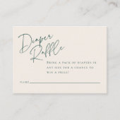 Elegant Diaper Raffle | Emerald Green Informatiekaartje (Voorkant)