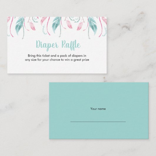 Elegant Diaper Raffle | Paardenbloemen Informatiekaartje (Voorkant / Achterkant)