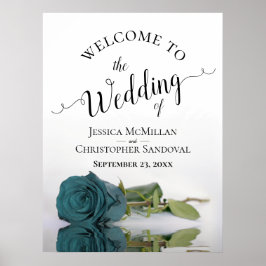 Elegant die het Blauwgroen Roos Chic Wedding Welko Poster