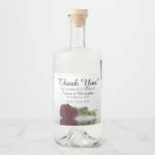 Elegant die het Bourgogne Roos huwelijk weergeeft  Likeurfles Etiket (Voorkant)