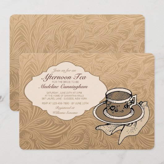 Elegant die Uitnodiging plaatst (Voorkant / Achterkant)