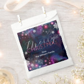 Elegant Diep Blauw Roze Winter Wonderland Kerstmis Bedankzakje (Geknipt)