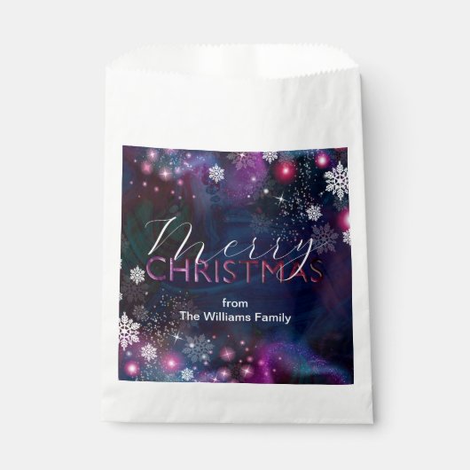 Elegant Diep Blauw Roze Winter Wonderland Kerstmis Bedankzakje (Voorkant)