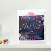 Elegant Diep Blauw Roze Winter Wonderland Kerstmis Bedankzakje