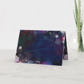 Elegant Diep Blauw Roze Winter Wonderland Kerstmis Feestdagen Kaart (Achterkant)