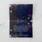 Elegant Diep Blauw Roze Winter Wonderland Kerstmis Feestdagen Kaart (Binnen)