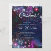 Elegant Diep Blauw Roze Winter Wonderland Kerstmis Kaart (Voorkant)