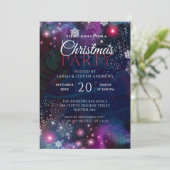 Elegant Diep Blauw Roze Winter Wonderland Kerstmis Kaart (Staand voorkant)