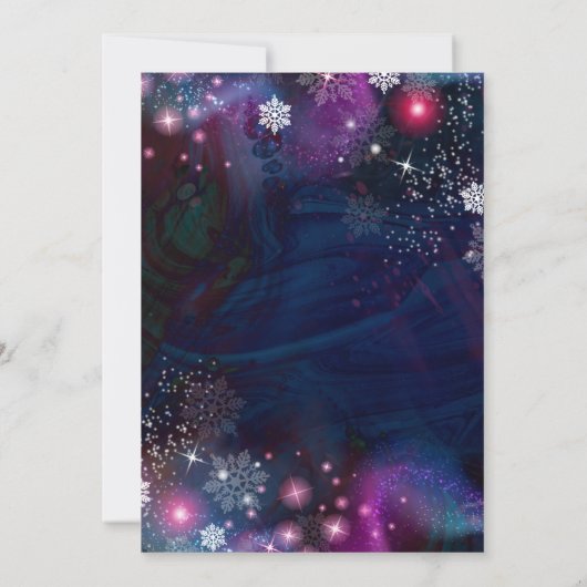 Elegant Diep Blauw Roze Winter Wonderland Kerstmis Kaart (Achterkant)