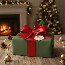 Elegant diep bosgroen kerstcadeaupapier