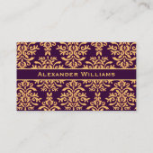 Elegant diep Paarse monogram W Visitekaartje (Achterkant)