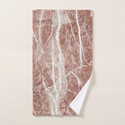 Elegant diep Roos en wit marmer Bad Handdoek (Handdoek)