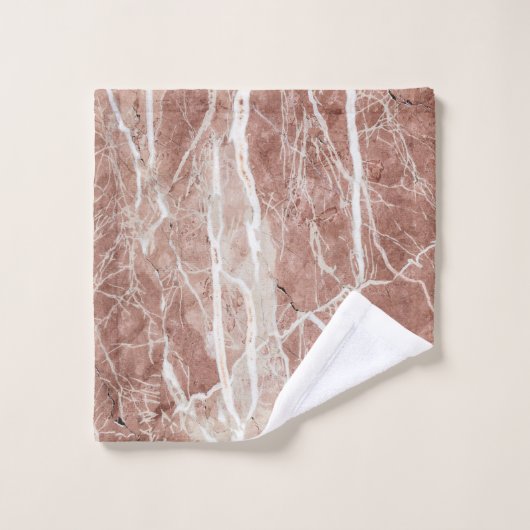 Elegant diep Roos en wit marmer Bad Handdoek (Wasdoekje)